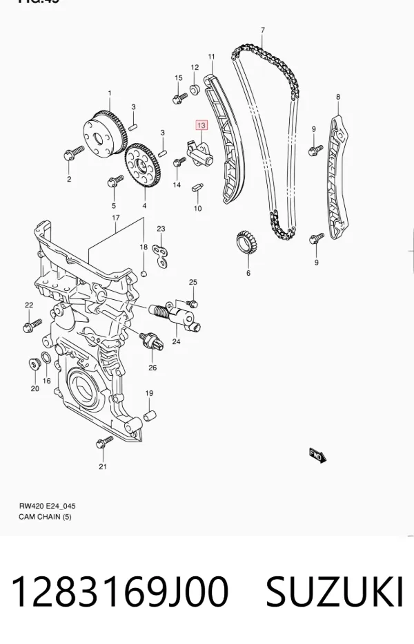 Napinacz łańcucha rozrządu 1283169J00 Suzuki