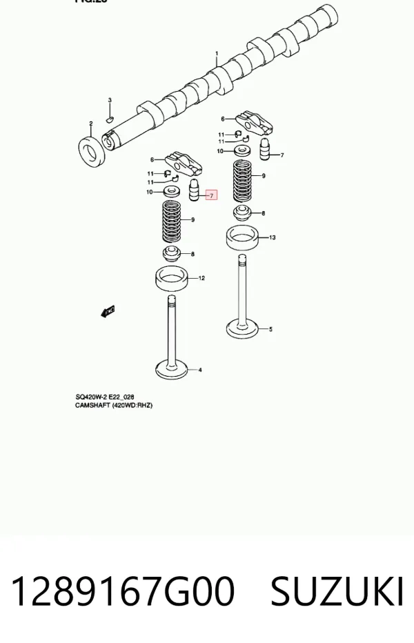 Kompensator hydrauliczny (popychacz hydrauliczny), popychacz zaworu 1289167G00 Suzuki