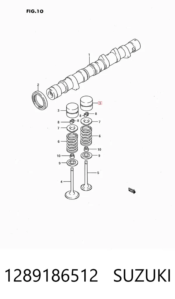 Kompensator hydrauliczny (popychacz hydrauliczny), popychacz zaworu 1289186512 Suzuki