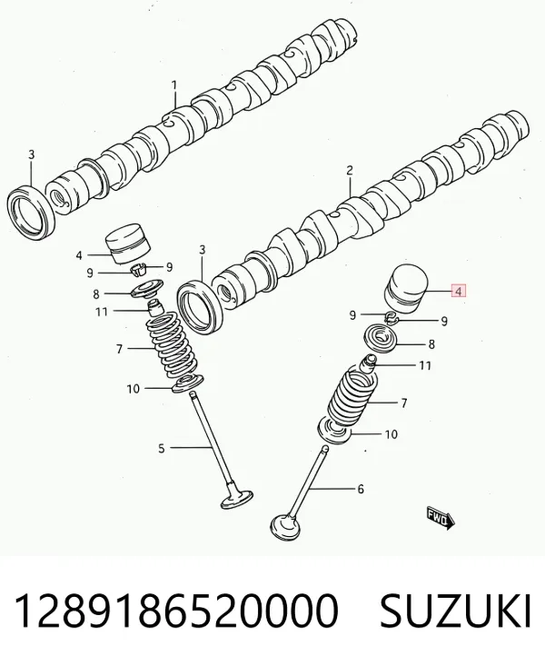 Kompensator hydrauliczny (popychacz hydrauliczny), popychacz zaworu 1289186520000 Suzuki