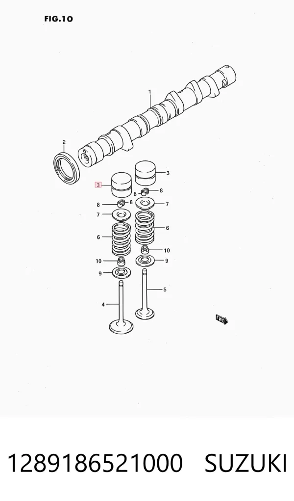 Kompensator hydrauliczny (popychacz hydrauliczny), popychacz zaworu 1289186521000 Suzuki