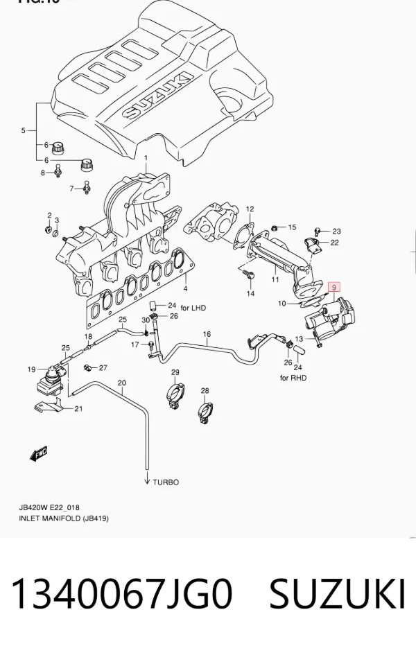 Przepustnica, komplet 1340067JG0 Suzuki
