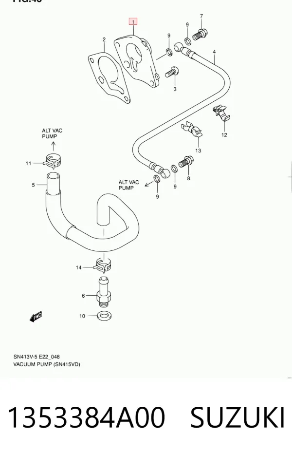 Pompa podciśnienia 1353384A00 Suzuki