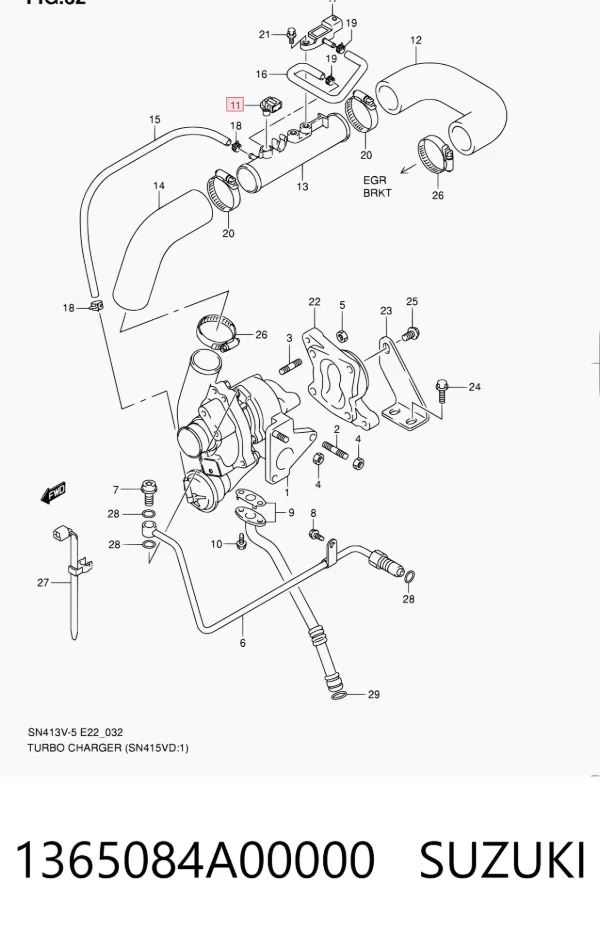 Czujnik temperatury płynu chłodzącego 1365084A00000 Suzuki