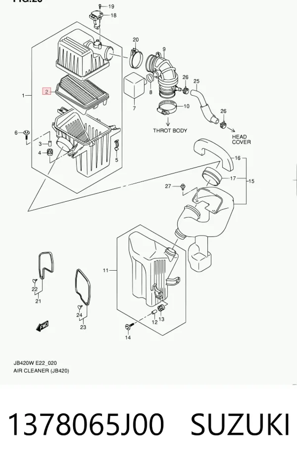 Filtr powietrza 1378065J00 Suzuki