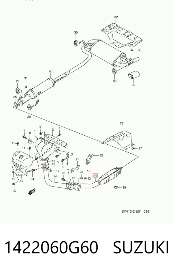 Konwerter-katalizator 1422060G60 Suzuki