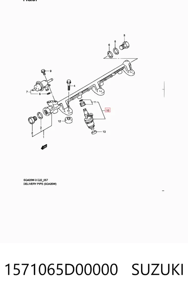Wtryskiwacz paliwa 1571065D00000 Suzuki