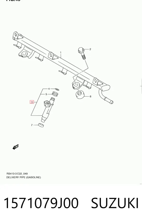 Wtryskiwacz paliwa 1571079J00 Suzuki