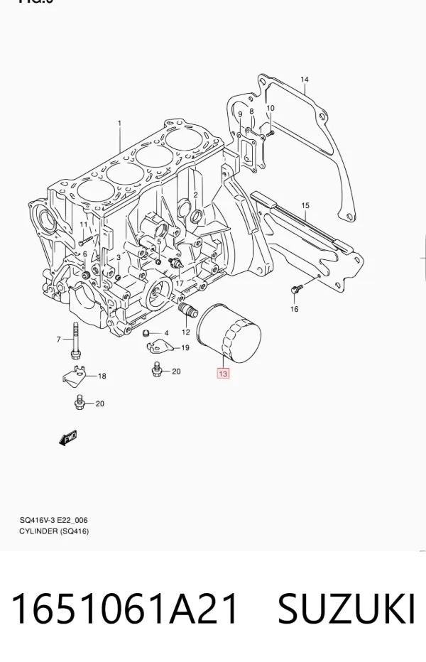 Filtr oleju 1651061A21 Suzuki