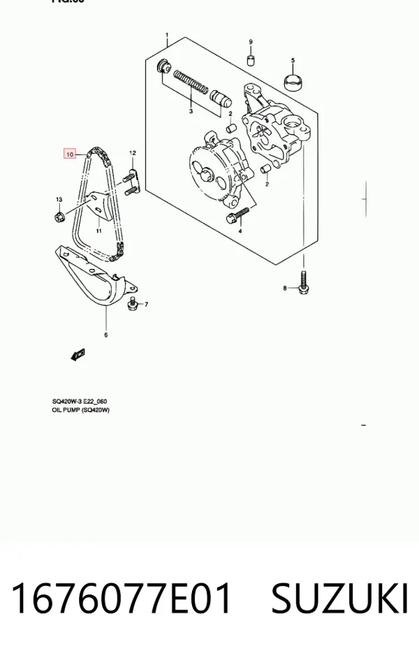 Łańcuch pompy oleju 1676077E01 Suzuki