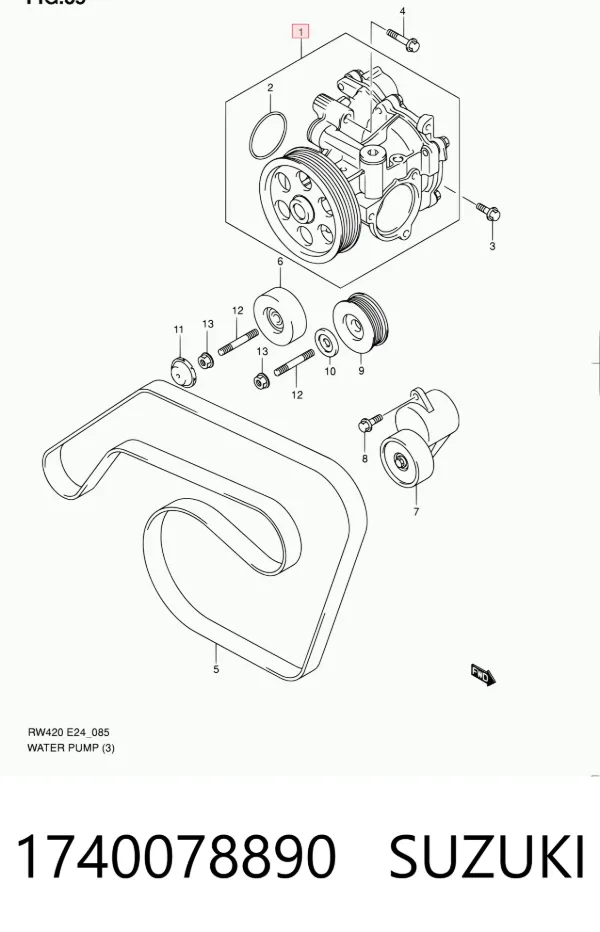 Pompa chłodząca wodna 1740078890 Suzuki