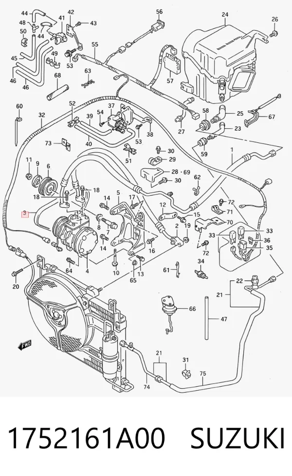 Pas napędowy mechanizmów 1752161A00 Suzuki