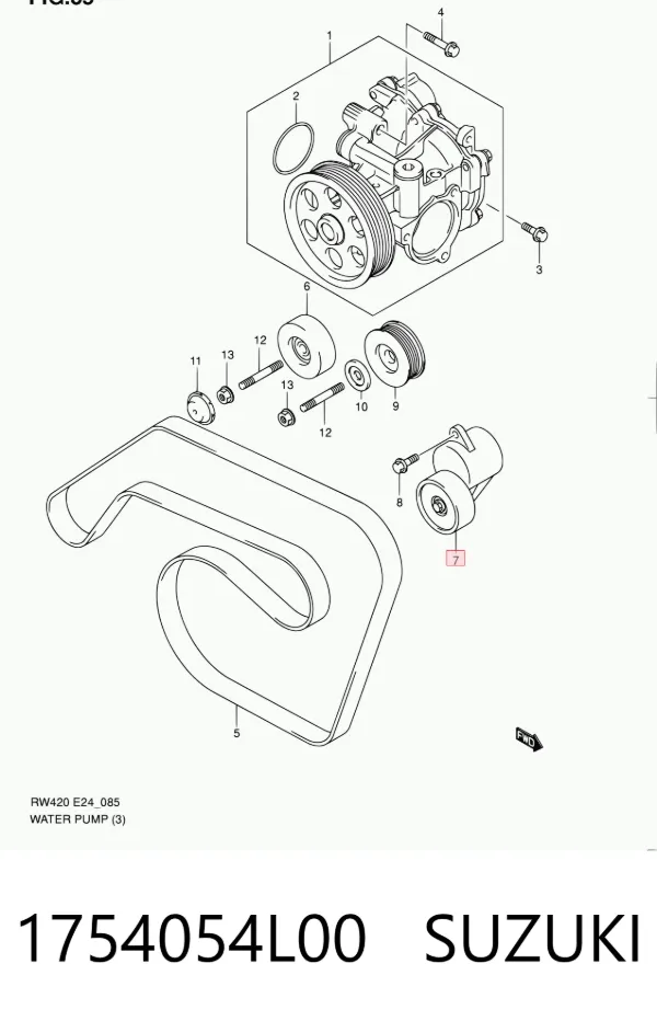 Napinacz paska napędowego 1754054L00 Suzuki
