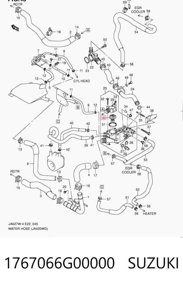 Termostat 1767066G00000 Suzuki