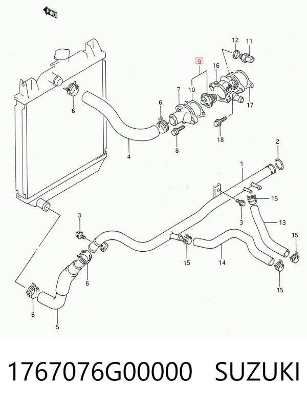 Termostat 1767076G00000 Suzuki
