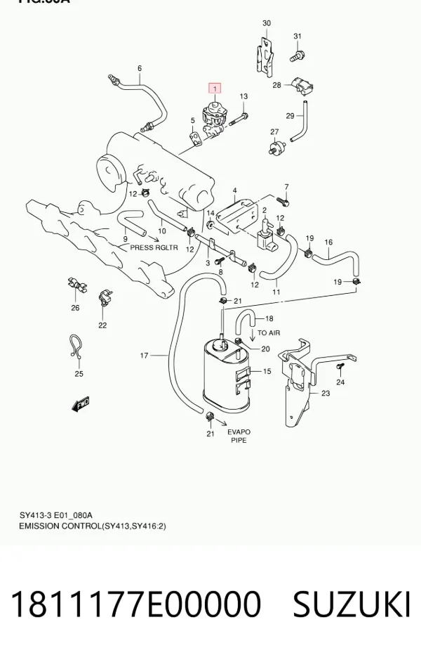 Zawór recyrkulacji spalin EGR 1811177E00000 Suzuki