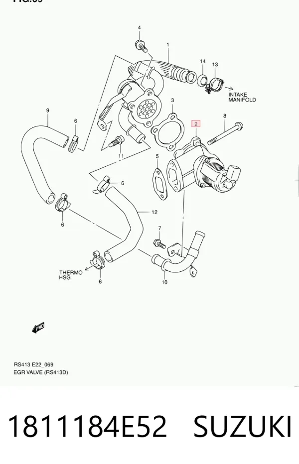 Zawór recyrkulacji spalin EGR 1811184E52 Suzuki