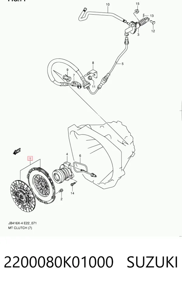 Zestaw sprzęgła (3 części) 2200080K01000 Suzuki