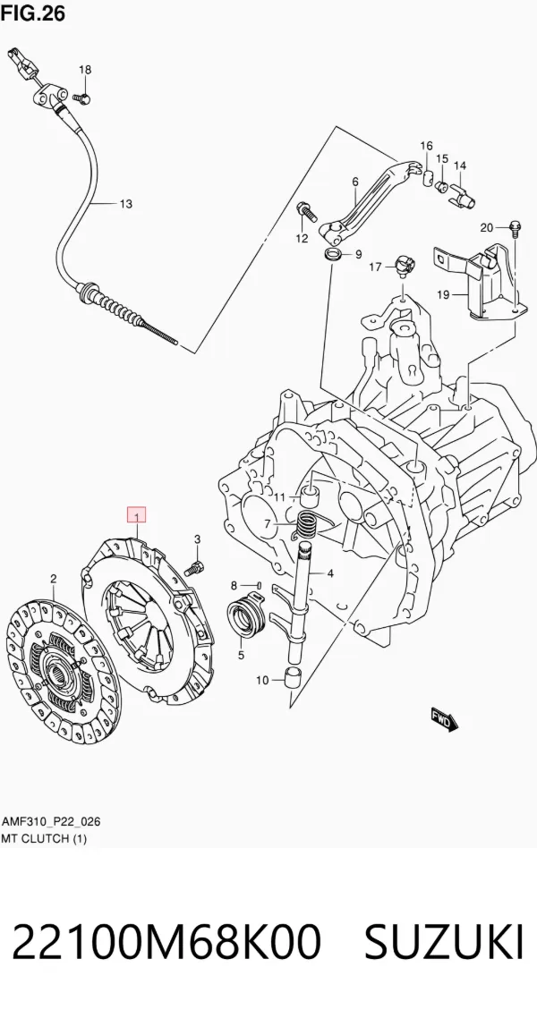 Docisk sprzęgła 22100M68K00 Suzuki