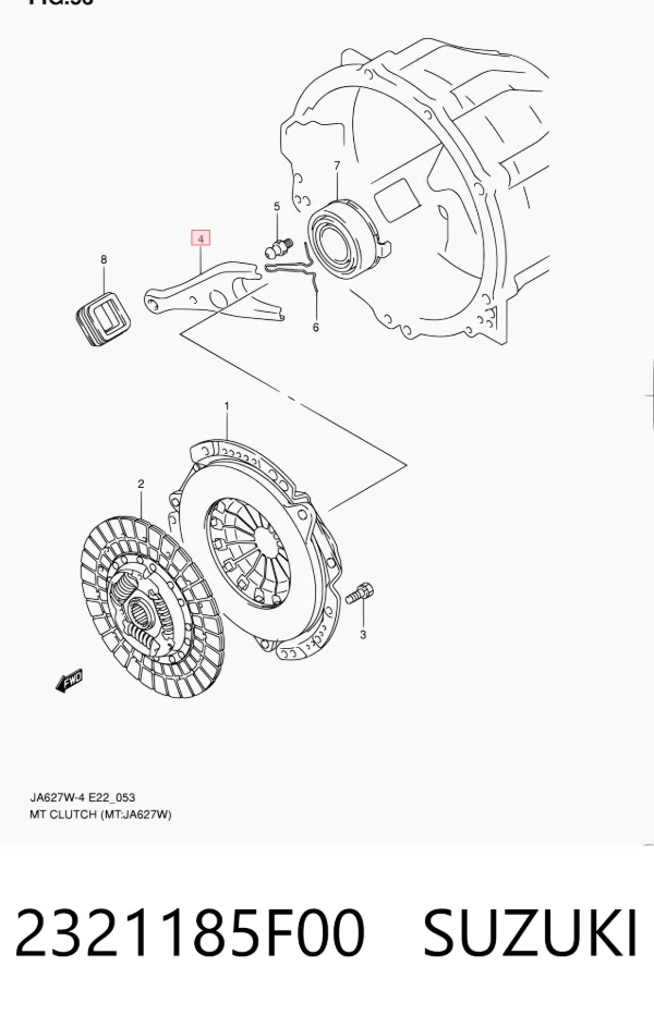 Widełki sprzęgła 2321185F00 Suzuki