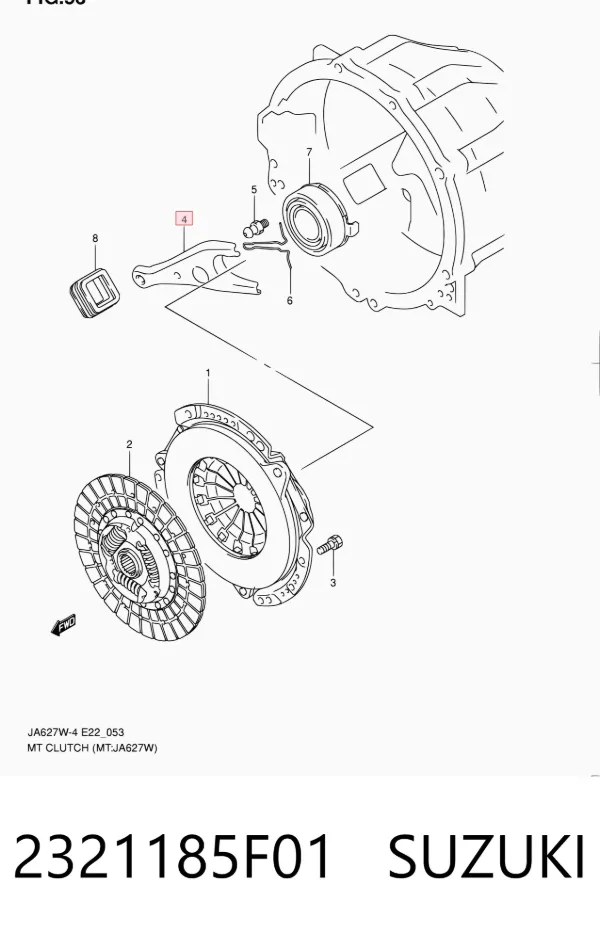 Widełki sprzęgła 2321185F01 Suzuki