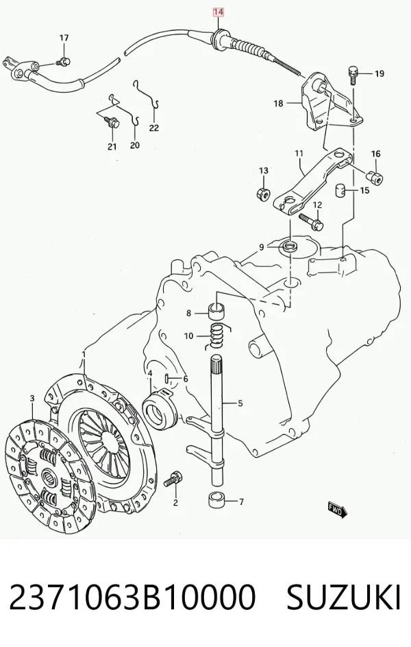 Linka sprzęgła 2371063B10000 Suzuki