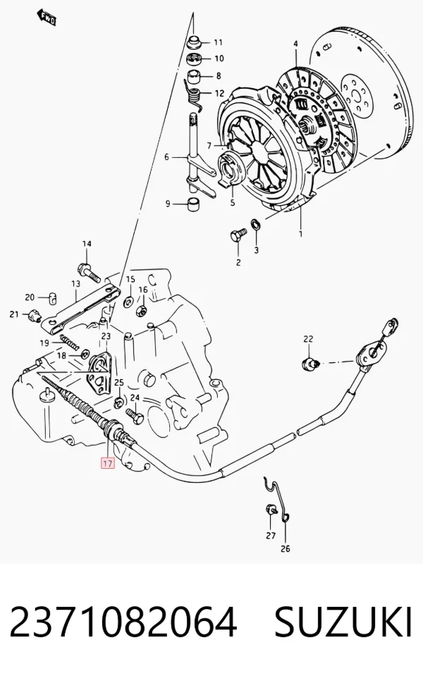 Linka sprzęgła 2371082064 Suzuki