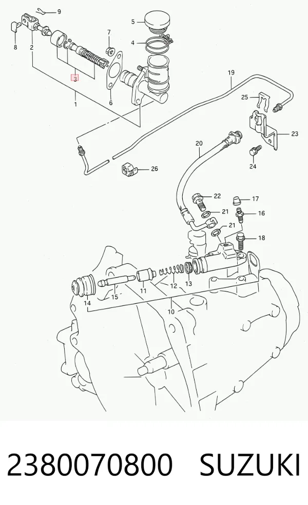 Zestaw naprawczy cylindra głównego sprzęgła 2380070800 Suzuki