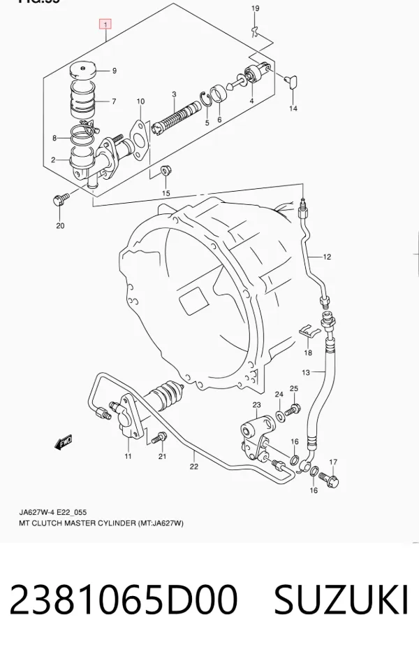 Cylinder sprzęgła główny 2381065D00 Suzuki