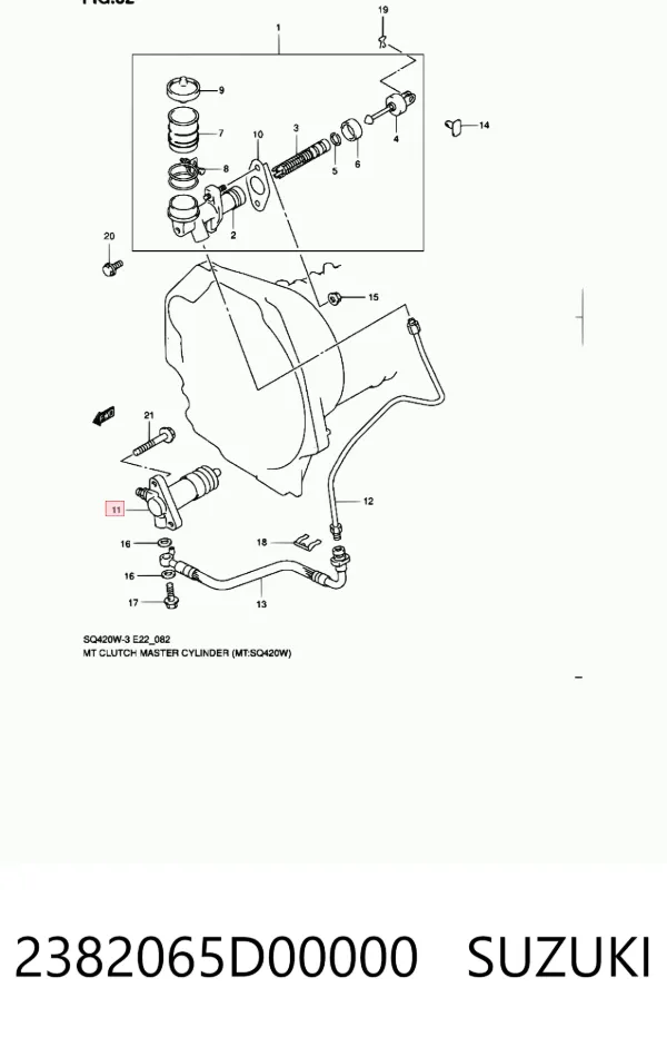 Cylinder roboczy sprzęgła 2382065D00000 Suzuki