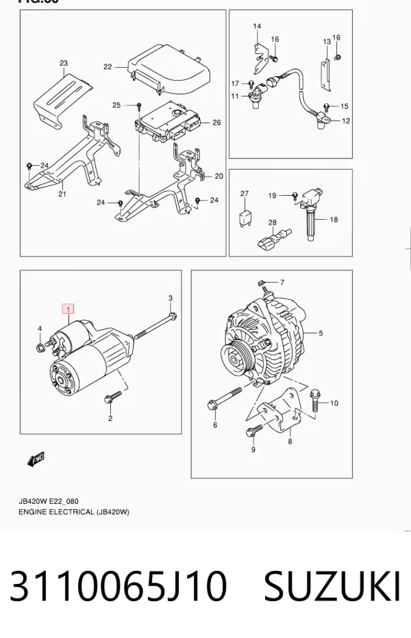 Rozrusznik 3110065J10 Suzuki