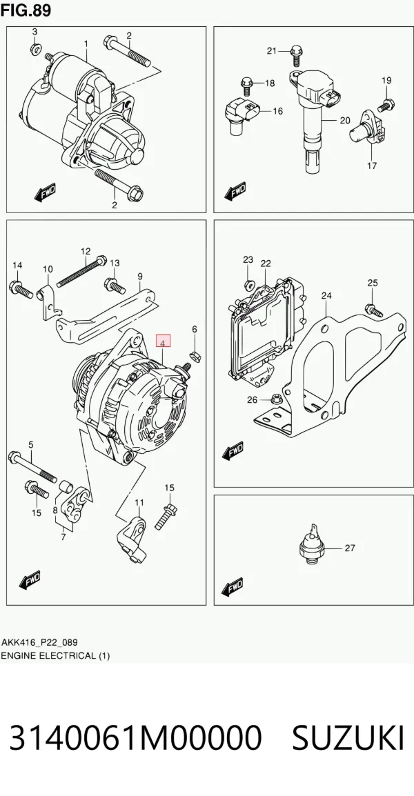 Alternator 3140061M00000 Suzuki