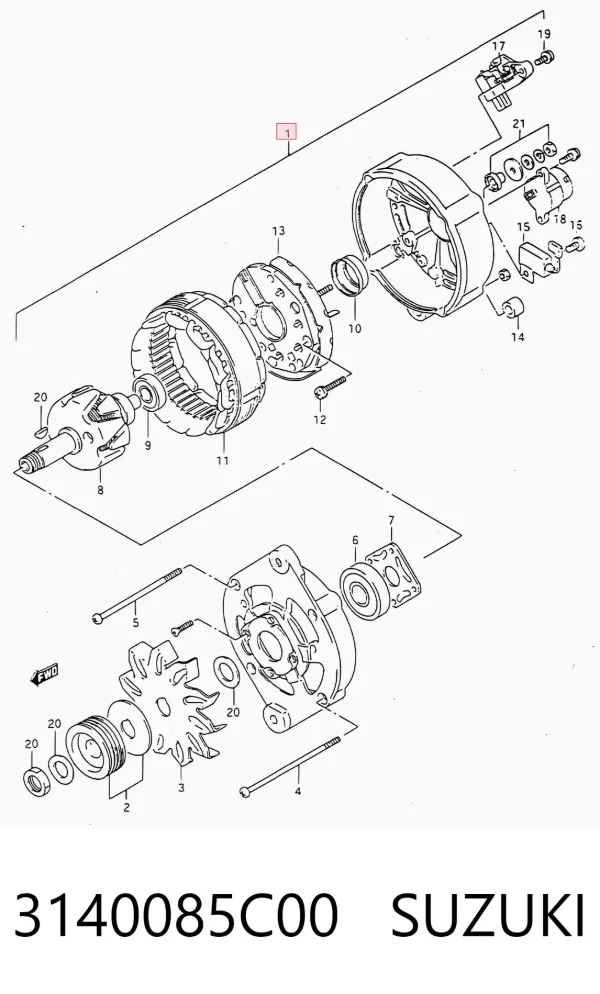 Alternator 3140085C00 Suzuki