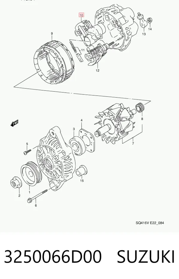 Regulator alternatora (przekaźnik ładowania) 3250066D00 Suzuki