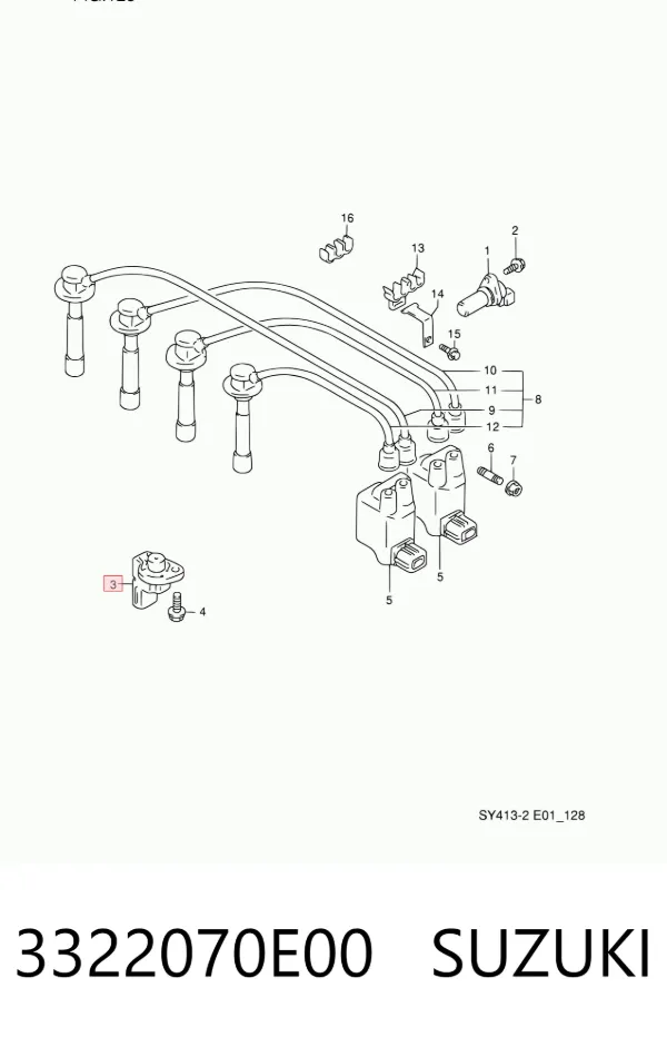 Czujnik położenia wału korbowego 3322070E00 Suzuki