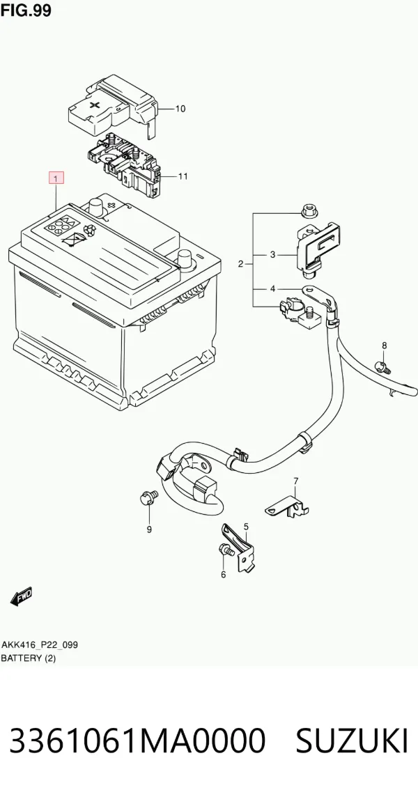 Bateria (akumulator) 3361061MA0000 Suzuki
