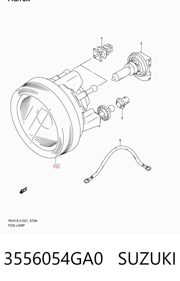 Lampa przeciwmgielna lewa 3556054GA0 Suzuki