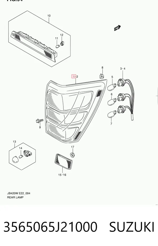 Lampa zespolona tylna prawa Suzuki Grand Vitara JB