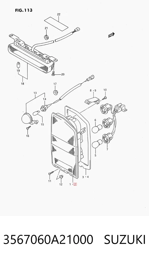 Lampa zespolona tylna lewa 3567060A21000 Suzuki