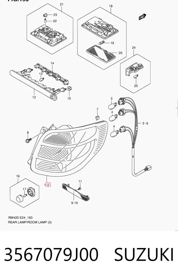 Lampa zespolona tylna lewa 3567079J00 Suzuki