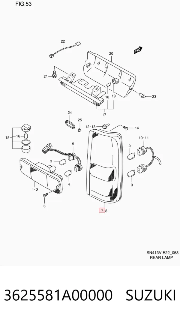 Lampa zespolona tylna prawa Suzuki Jimny FJ