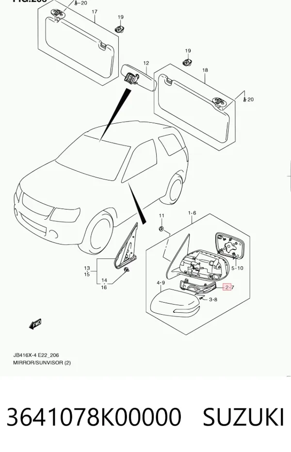 Kierunkowskaz lusterka prawy 3641078K00000 Suzuki