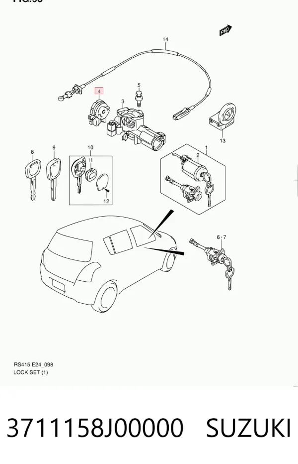 Kostka stacyjki zapłonowej Suzuki Grand Vitara JB