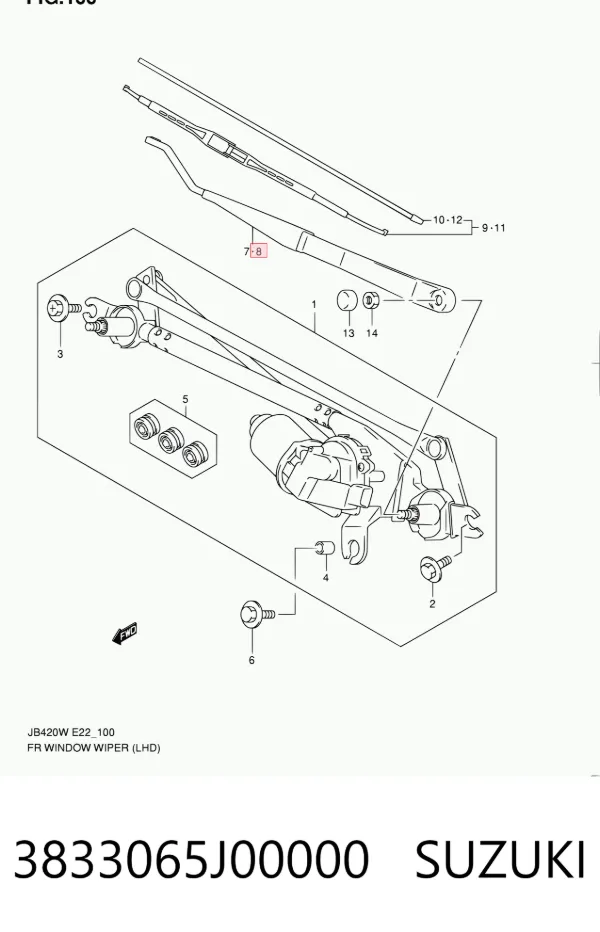 Ramię wycieraczki szyby przedniej Suzuki Grand Vitara JB