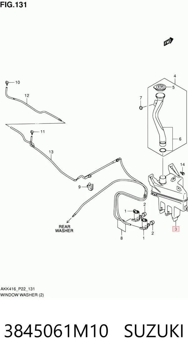 Zbiorniczek spryskiwacza szyb 3845061M10 Suzuki