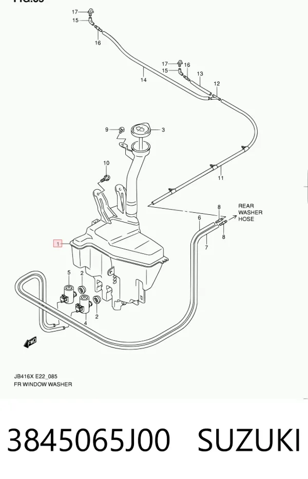 Zbiorniczek spryskiwacza szyb 3845065J00 Suzuki