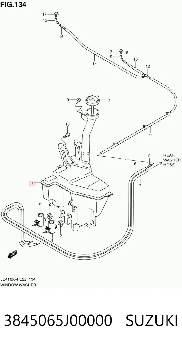 Zbiorniczek spryskiwacza szyb Suzuki Grand Vitara JB