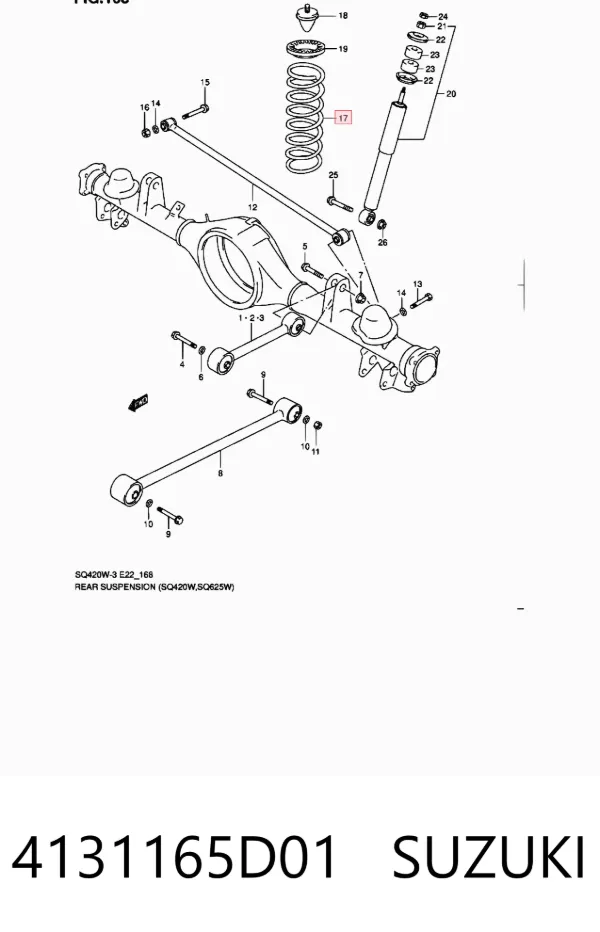 Sprężyna tylna 4131165D01 Suzuki