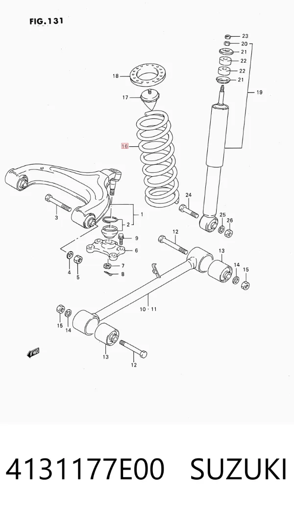 Sprężyna tylna 4131177E00 Suzuki