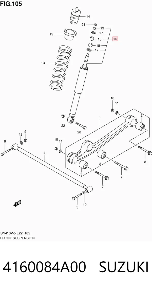 Amortyzator przedni 4160084A00 Suzuki